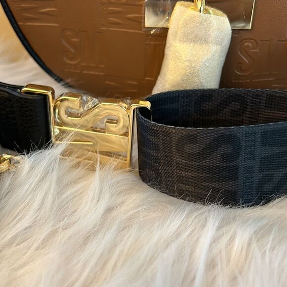 NWT Steve Madden (bmela) Brown Embossed Crossbody Bag - Picture 6 of 9